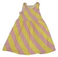 Světlerůžovo-žluté pruhované bavlněné šaty H&M