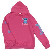 Růžová mikina se Stitchem a kapucí 