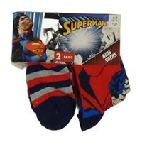 Nové - 2x - Červeno-modré ponožky se Supermanem vel. 23-26