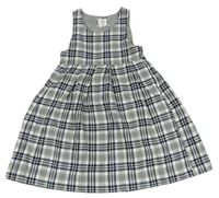 Šedo-černo-bílo-světlepudrové kostkované šaty H&M