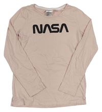 Světlerůžové triko s nápisem - NASA zn. H&M