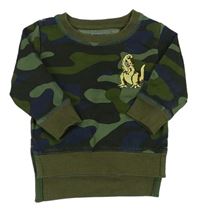 Army-khaki mikina s dinosaurem zn. Next