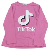 Růžové triko s logem - Tik Tok 