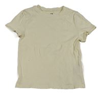 Smetanové žebrované crop tričko H&M