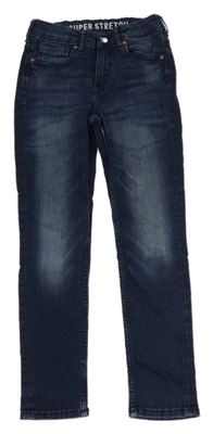 Tmavomodré skinny fit teplákové rifle H&M