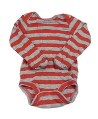 Šedo-červené pruhované melírované body carter's