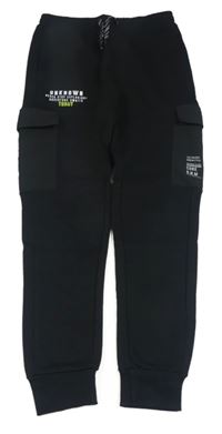 Nové - černé cargo tepláky s nápisy St. Bernard