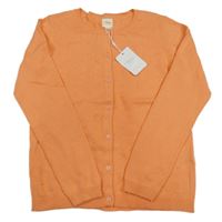 Nové - oranžový propínací svetr s 3D puntíky Sfera