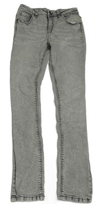 Světlešedé plísňové stretch skinny teplákové rifle Denim Co.