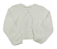 Bílé propínací svetrové bolérko little nutmeg