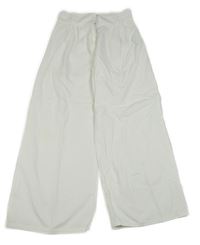 Bílé široké plátěné kalhoty ZARA