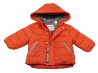 Červená prošívaná šusťáková zimní bunda s kapucí OBaïBi