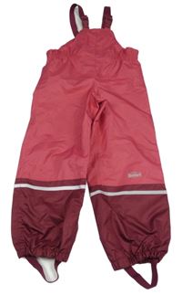 Jahodovo-vínové šusťákové nepromokavé laclové podšité kalhoty Scout