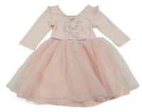 Světlerůžové šaty s kočičkou Marií a tylem s puntíky a volánky Disney