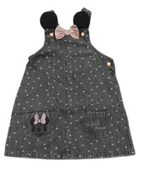 Šedé puntíkaté riflové šaty s Minnie Disney