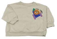 Světlebéžová oversize mikina s medvídkem Next