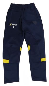 Tmavomodro-žluté thermo tepláky s logem Zeus