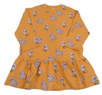 Oranžové teplákové šaty s pudlíky 