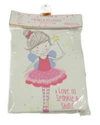 Nové - bílé pyžamo s baletkou a puntíky YD