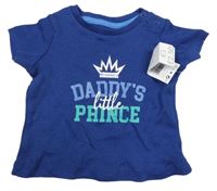 Nové - tmavomodré tričko s nápisy a korunkou PEP&CO