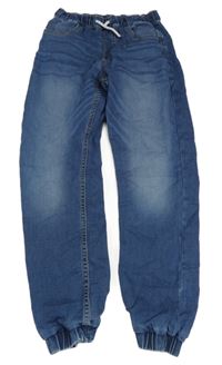 Modré jogger waist super soft cuff teplákové rifle H&M