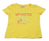 Tmavožluté tričko s nápisy a koníkem TOM TAILOR