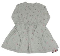 Nové - světlešedé melírované šaty s hvězdičkami YD