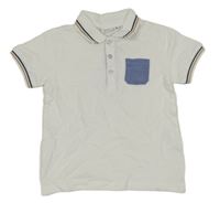 Bílé polo tričko s kapsou a pruhy a lodičkou Blu Kids