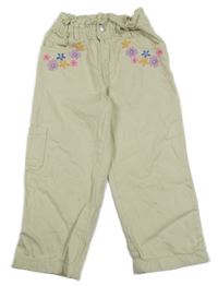 Smetanové paper bag rifle s květy a kapsou M&S