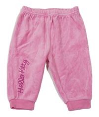 Růžové sametové tepláky s nápisem - Hello Kitty C&A
