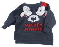 Antracitová mikina s Mickeym a Minnie Next