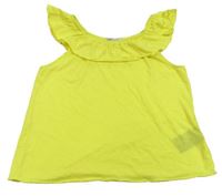 Hořčicové tričko s volánem H&M