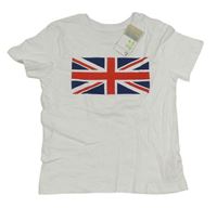 Bílé tričko s britskou vlajkou Primark