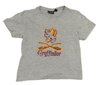 Šedé crop tričko s potiskem Harry Potter 