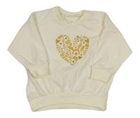 Smetanová mikina se srdcem z obrázků