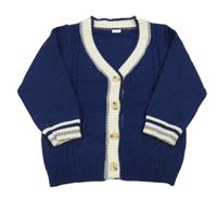 Tmavomodrý propínací svetr zn. Shein