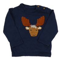 Tmavomodrý svetr s losem M&S