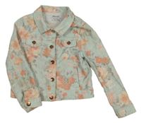 Mátová květovaná riflová crop bunda Denim Co.