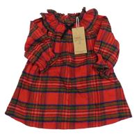 Nové - Červeno-barevné kostkované šaty s límečkem Next