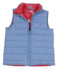 Modrá šusťáková zateplená oboustranná vesta Joules