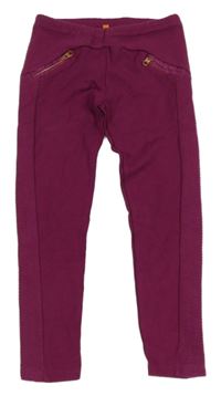 Vínové tregíny s prošíváním a zipy Baker