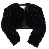 Černé kožešinové podšité bolerko