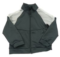 Antracitovo-šedo-bílá sportovní propínací mikina Primark