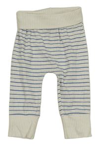 Bílo-modré pruhované žebrované lehké tepláky Primark