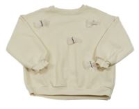 Krémová mikina s motýly Zara