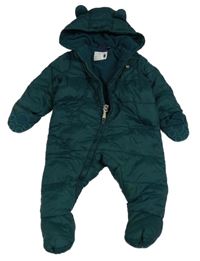 Tmavozelená šusťáková zateplená kombinéza s kapucí Sergent Major