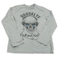 Šedé melírované mikinotriko s lebkou LC Waikiki