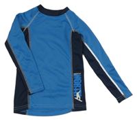 Modro-tmavomodré spodní funkční triko s nápisem Crivit