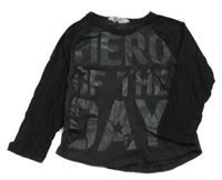 Černé triko s nápisem H&M