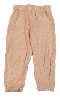 Starorůžové květované pyžamové kalhoty George